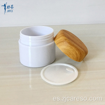 Tarro de crema AS con tapa de madera para transferencia de agua